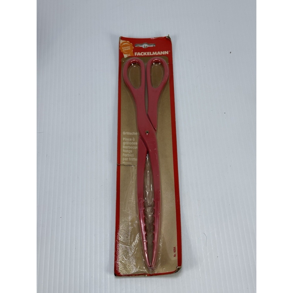 Vintage Fackelmann Melamin Grill Tongs No 4095 NOS W. Germany  Original Package